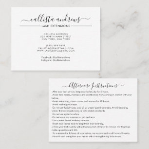 Carte De Visite Simple Noir Blanc Simples Lashes Aftercare