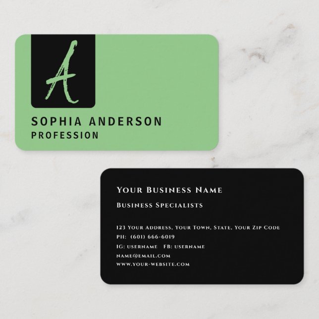 Carte De Visite Simple Noir Entreprise Professionnel Bus Horizonta (Devant / Derrière)