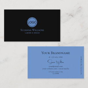 Carte De Visite Simple Noir et Bleu avec logo professionnel