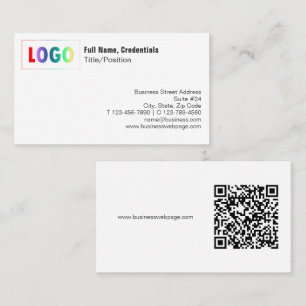 Carte de visite simple noire et blanche avec logo