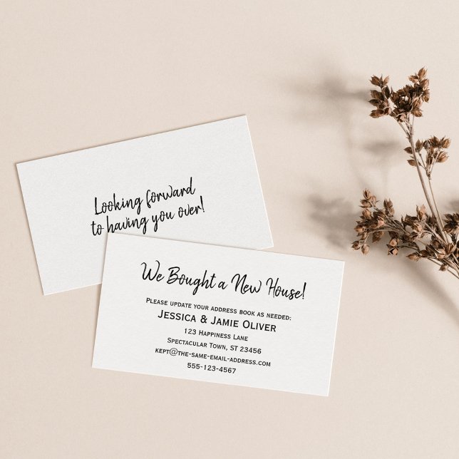 Carte De Visite Simple "Nous avons acheté une nouvelle maison !" C (Créateur téléchargé)