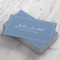 Carte de visite simple obstetricien bleu clair