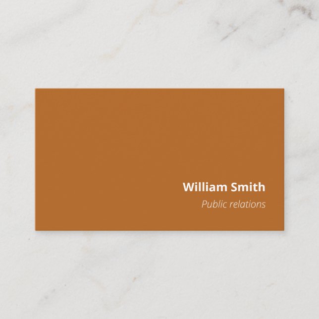 Carte De Visite Simple orange classique propre (Devant)