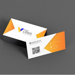 Carte De Visite Simple orange élégant