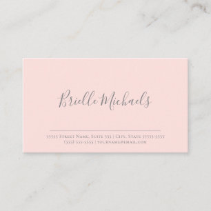 Carte De Visite Simple pâlissez - le rose avec le manuscrit