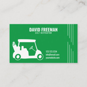 Carte De Visite Simple Panier Silhouette Green moniteur de golf