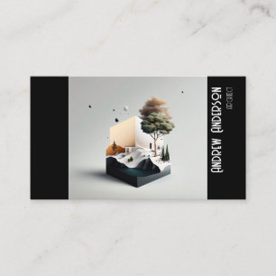 Carte De Visite Simple photo d'architecte gris noir