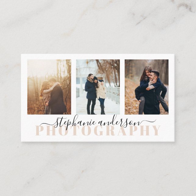 Carte De Visite Simple photo minimaliste (Devant)