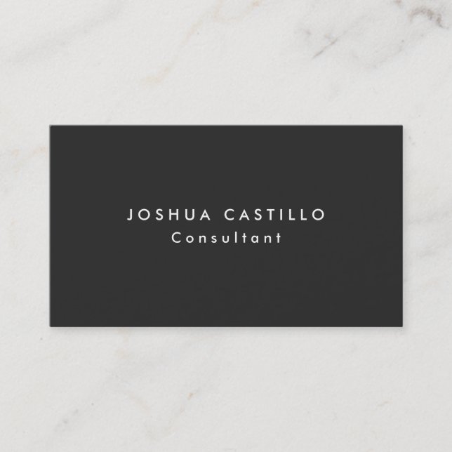 Carte De Visite Simple Plain Elegant Grey Moderne Professionnel (Devant)