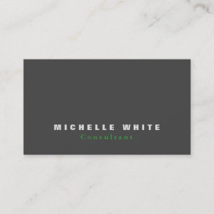 Carte De Visite Simple Plain Elegant Grey Professionnel Moderne