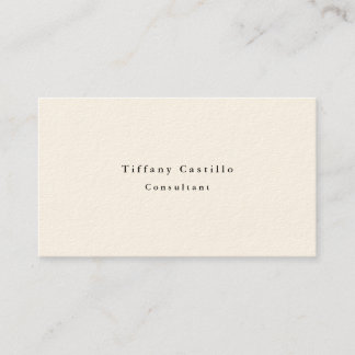Carte De Visite Simple Plain Elegant Signature Cream Moderne