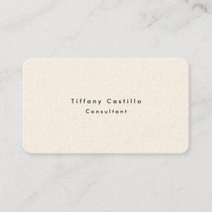 Carte De Visite Simple Plain Elegant Signature Cream Moderne