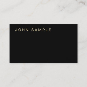 Carte De Visite Simple Plain Moderne Élégant Noir Or Style