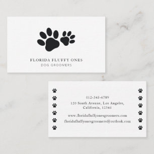 Carte de visite simple pour toiletteur de chiens a