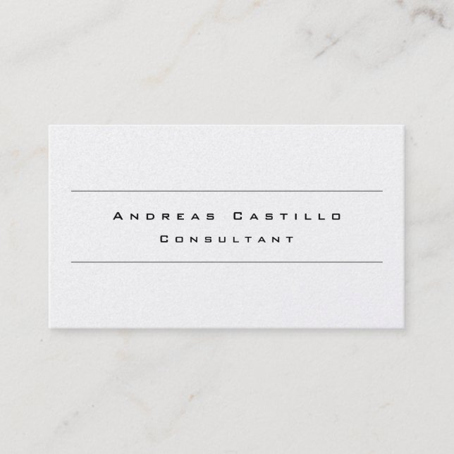 Carte De Visite Simple Premium Pearl Minimal Professionnel (Devant)