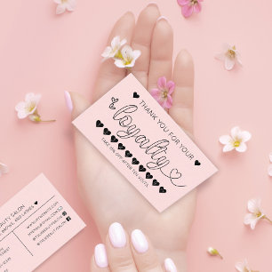 Carte De Visite Simple Pretty Rose Hearts Typographie Loyauté