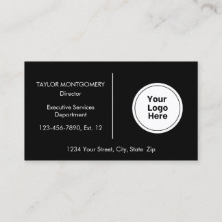 Carte De Visite Simple Professional Black And White Logo