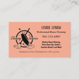 Carte De Visite Simple Professional House Cleaning Business Cards