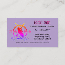 Carte De Visite Simple Professional House Cleaning Business Cards