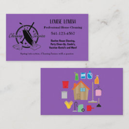 Carte De Visite Simple Professional House Cleaning Business Cards