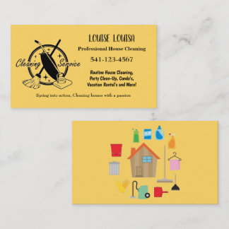 Carte De Visite Simple Professional House Cleaning Business Cards