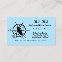 Carte De Visite Simple Professional House Cleaning Business Cards