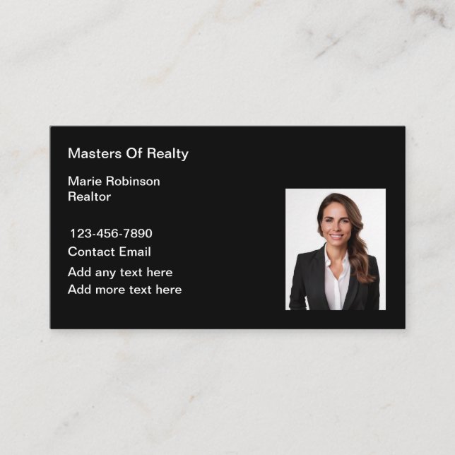 Carte De Visite Simple Professional Photo Business Cards  (Devant)