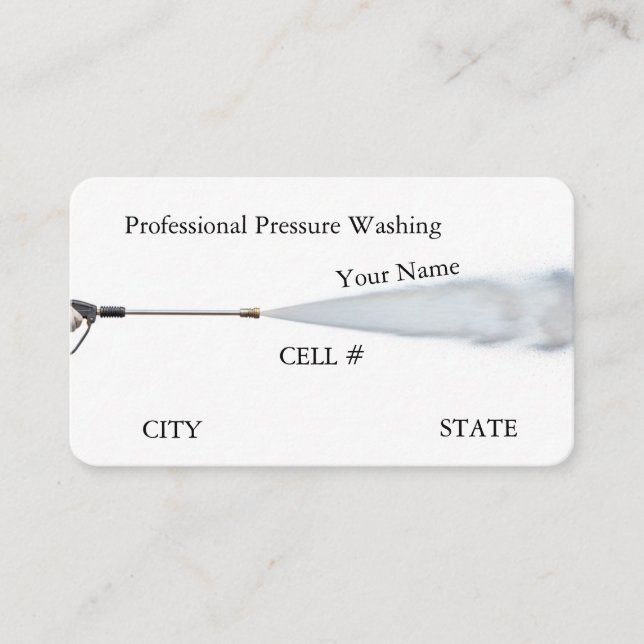 Carte De Visite Simple Professional Pressure Washing (Devant)