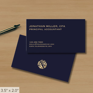 Carte De Visite Simple professionnel bleu marine