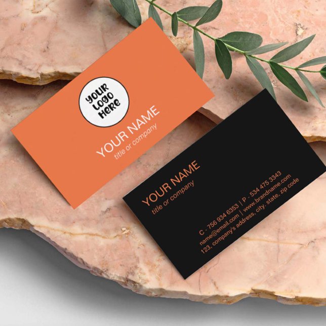 Carte De Visite Simple professionnel élégant logo personnalisé min (Créateur téléchargé)