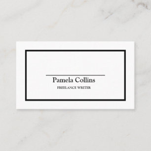 Carte De Visite Simple professionnel élégant noir et blanc
