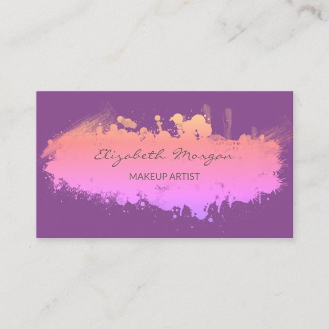 Carte De Visite Simple Professionnel, Peinture Strot, Violet (Devant)