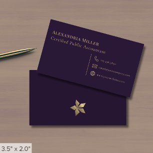 Carte De Visite Simple Professionnel Purple