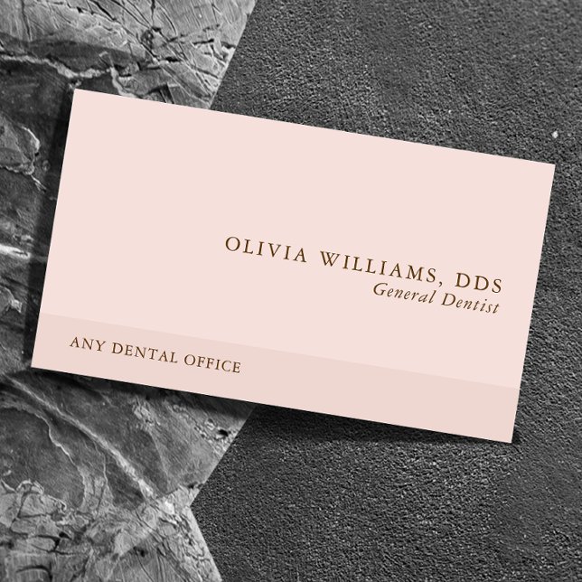 Carte De Visite Simple Professionnel Rose Dentaire (Créateur téléchargé)