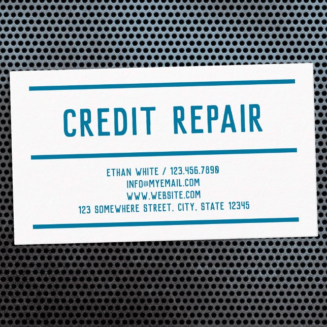 Carte De Visite 🤝 simple réparation du crédit (Simple Credit Repair Business Cards)