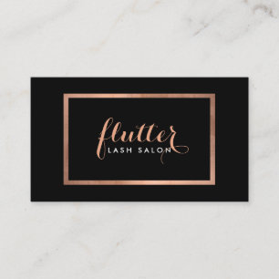 Carte De Visite Simple Rose Gold Lash Salon Logo Noir