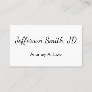 Carte De Visite Simple, Script Name Attorney-At-Law Business Card