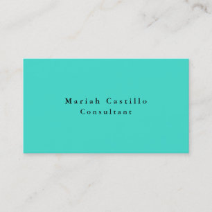 Carte De Visite Simple simple clair élégant Turquoise bleu minimal