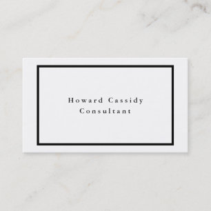 Carte De Visite Simple sobriété Élégante Noir Blanc Minimaliste Mo
