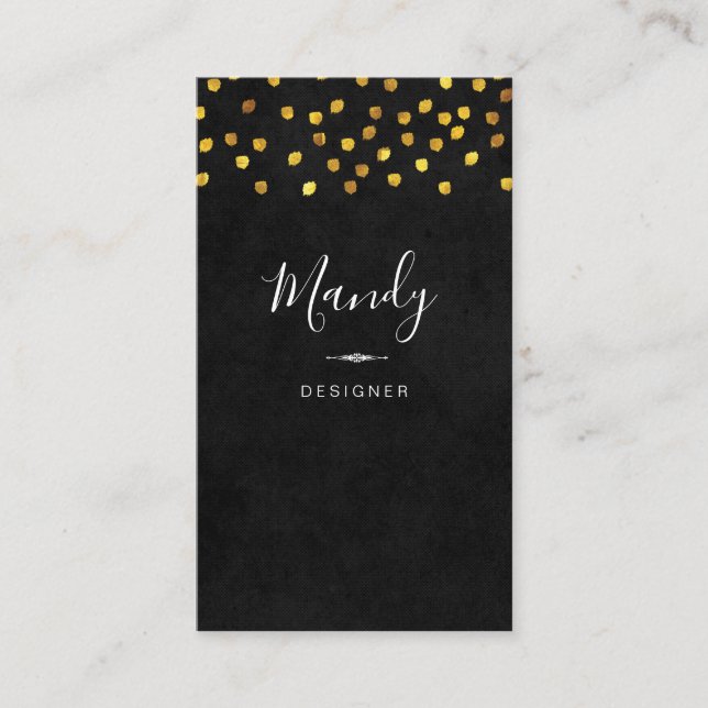 Carte De Visite Simple tendance (Gold Dot Lux) (Devant)