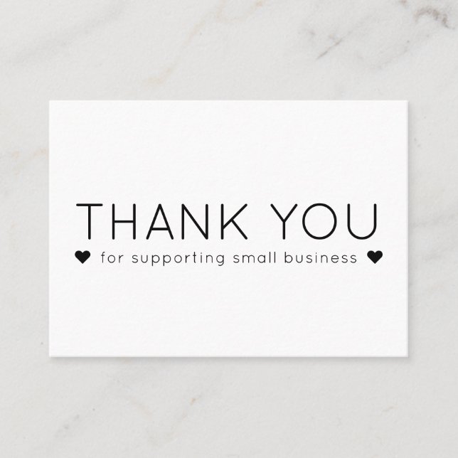 Carte De Visite Simple Thank You Business Cards (Devant)
