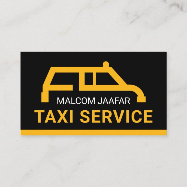 Carte De Visite Simple Yellow Taxi Car Your Name (Devant)