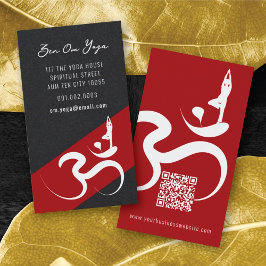 Carte De Visite Simple Zen Yoga Om Calligraphie Silhouette Symbole