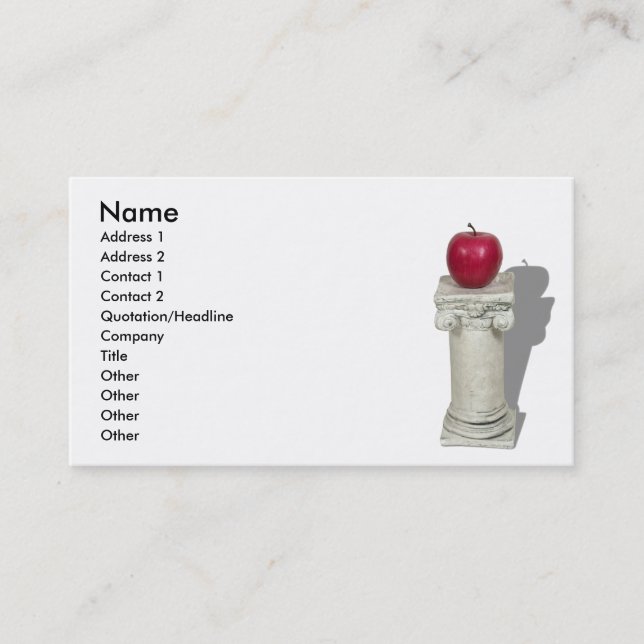 Carte De Visite SimpleAppleColumn061210Shadows, nom, adressent 1… (Devant)