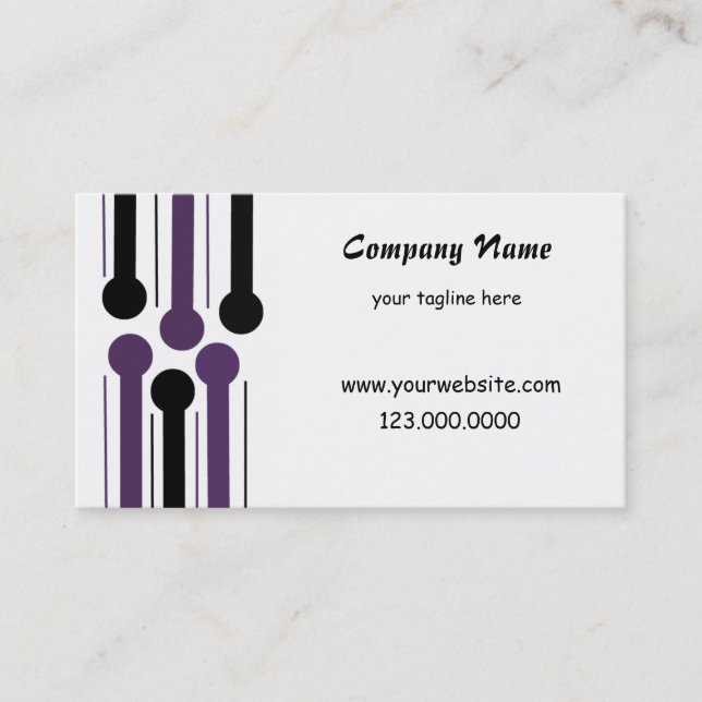 Carte De Visite Simplement Moderne Noir et Violet (Devant)