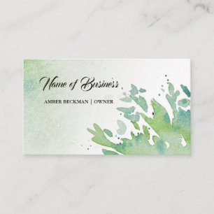 Carte De Visite Simplement Nature Verdure Aquarelle Abstraite Spla