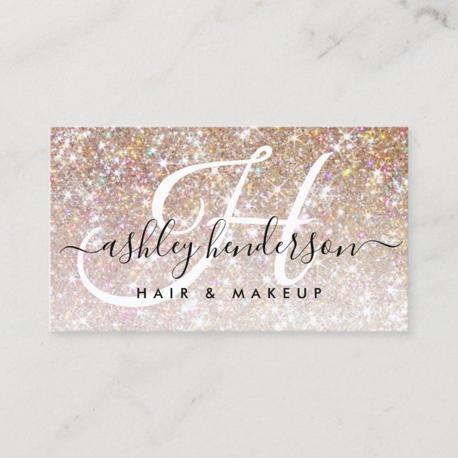 Carte De Visite Simples et élégants cheveux de champagne (Devant)