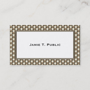 Carte De Visite Simplicité : Beige, Blanc, Diamant Argent