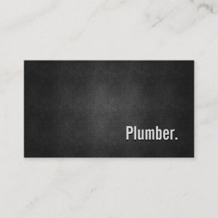 Carte De Visite Simplicité en métal noir du Cool de plombier