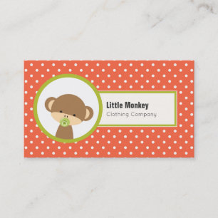 Carte De Visite Singe de bébé mignonne avec une Pacificateur en Po